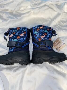 Merence Black Kids Snow Boots Little Toddler Girls Winter Unisex Dinosaurs US 6